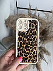 Білий протиударний чохол на 13 pro max iPhone з леопардовим принтом, фото 4