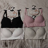 Жіночий топ бюстгальтер рубчик з чашкою тонка бретель чашка В/С 4 кольори, фото 5