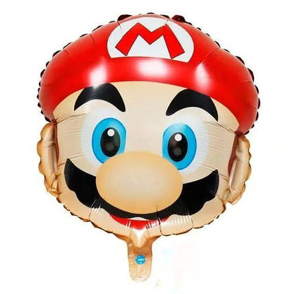 Фольгована кулька Супер Маріо Super Mario Голова 44х46см (18") | Різнокольоровий, фото 1