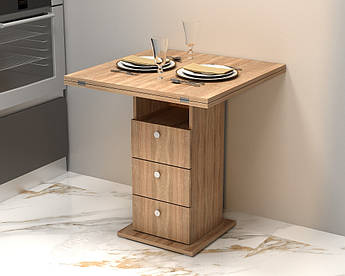 Стіл кухонний розкладний Розмарин 700х700(1400х700) Гамма стиль