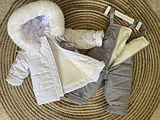 Зимовий дитячий теплий костюм розмір 86 курточка з капюшоном та штанці, фото 2