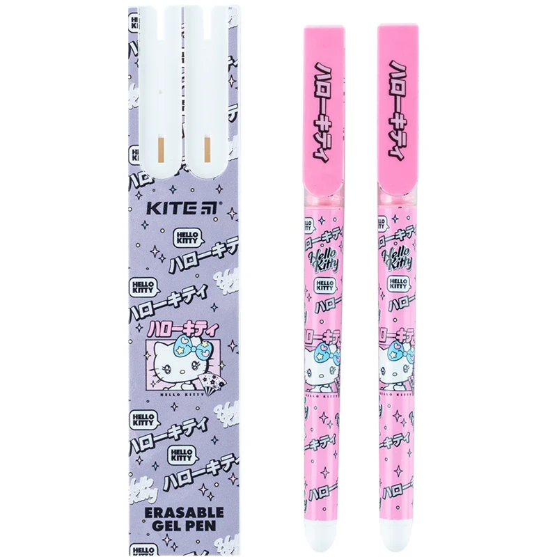 Ручка гелева "пиши-стирай" Kite Hello Kitty HK24-069-2, синя, 2 шт. у пеналі, фото 1