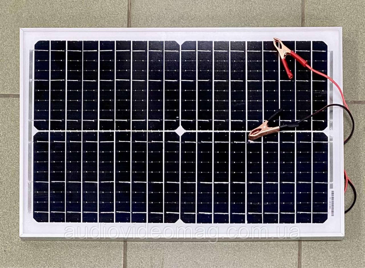 Сонячна панель 55х36х2,5 см, 20Wt 18V 1,11А,  для зарядки, фото 1