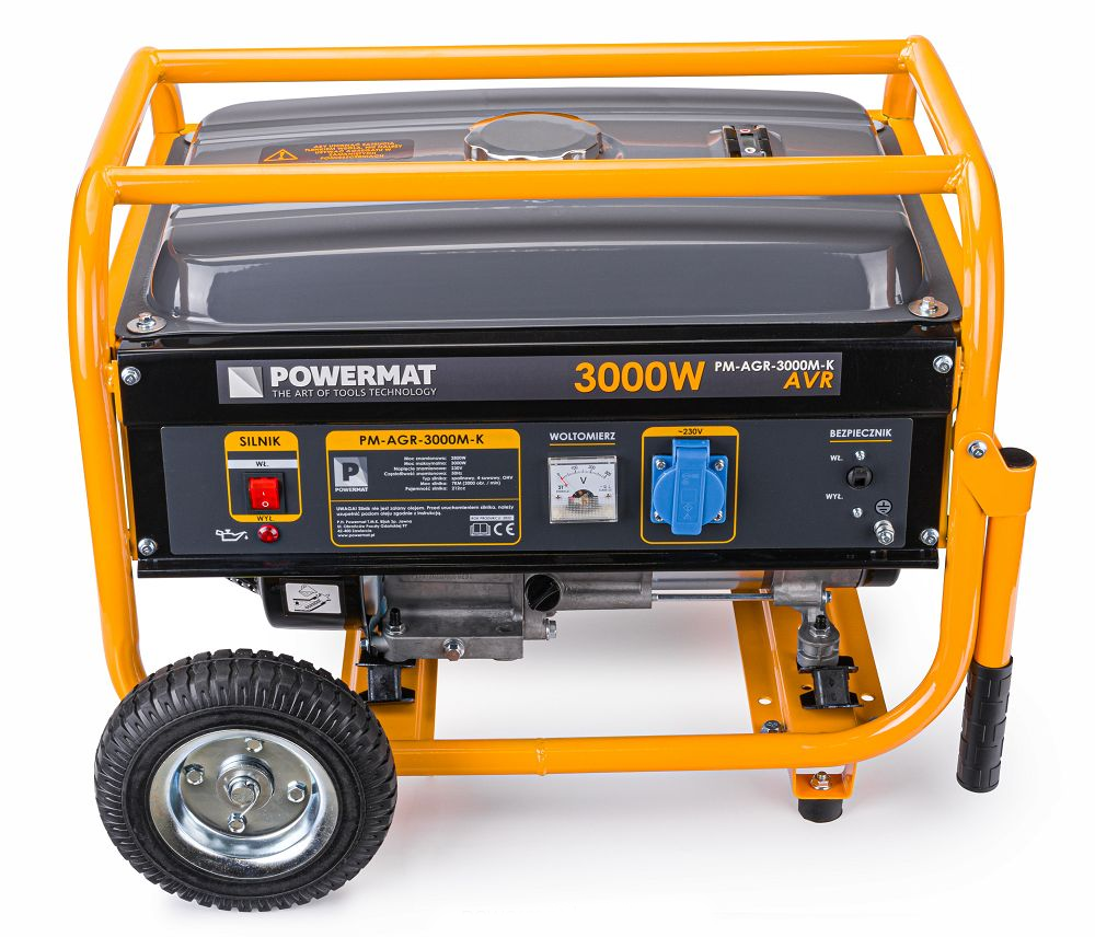 Генератор 4-тактний бензиновий 3 кВт на колесах Powermat PM-AGR-3000M-K al