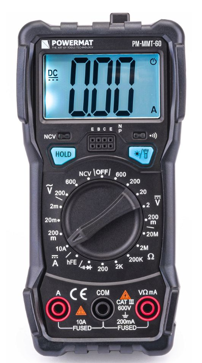 Мультиметр з цифровим дисплеєм 600 В, 2000 циклів Powermat PM1044 мультиметр цифровий