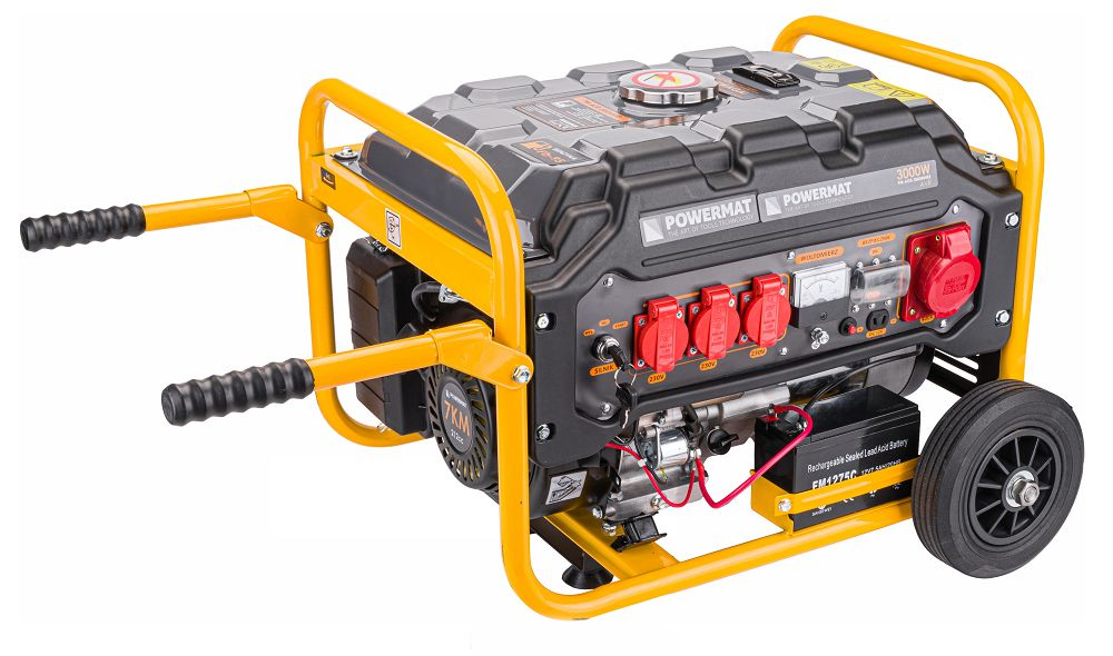 Генератор бензиновий 4-тактний 3 кВт, 4 тактний Powermat PM1196 бензиновий генератор