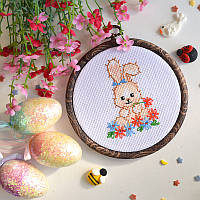 Набір для вишивання хрестиком ТМ "Повітруля" Зайчик у квітах P1-012