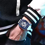 Чоловічий кварцовий годинник з хронографом Curren 8442 Blue-Gold-White, фото 8
