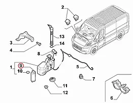 Моторчик (насос) омивача на Fiat Ducato, Peugeot Boxer, Citroen Jumper 4 (2014-...), 71752217, 6434C5