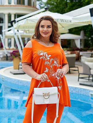 Стильний жіночий костюм, тканина "Трикотаж" 58, 60, 62 розмір 58, фото 3