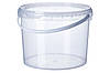 Відро 5 л кругле прозоре з ручкою, пластикові відра