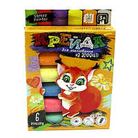 Крейда DankoToys для малювання на асфальті велика 6 штук MEL-01-04U