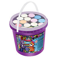 Крейда DankoToys для малювання на асфальті відерце 16 штук MEL-03-01U