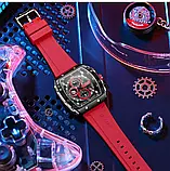 Чоловічий кварцовий годинник з хронографом Curren 8442 Silver-Black-Red, фото 4