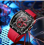 Чоловічий кварцовий годинник з хронографом Curren 8442 Silver-Black-Red, фото 5