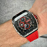 Чоловічий кварцовий годинник з хронографом Curren 8442 Silver-Black-Red, фото 3