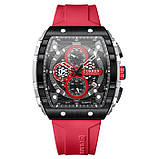 Чоловічий кварцовий годинник з хронографом Curren 8442 Silver-Black-Red, фото 6
