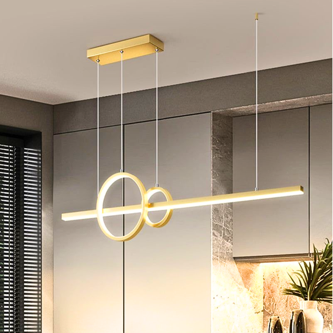Led люстра над столом Rise 40W до 10 м² колір Золотистий V2150/GD - гальваника