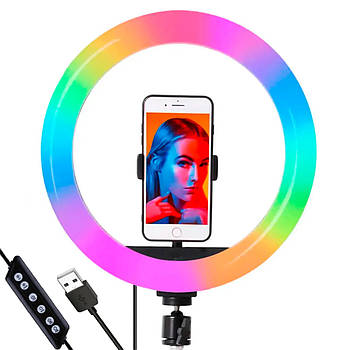 Кільцева RGB лампа 26 см від USB, MJ260 Soft Ring Light / Світлодіодна лампа для фото та відео