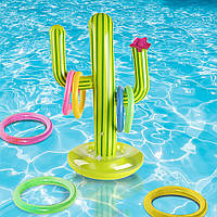 Игра для бассейна надувной Кактус с кольцами Зеленый