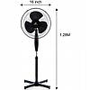 Вентилятор підлоговий Klausberg Чорний Підлоговий вентилятор Домашній вентилятор Звичайний вентилятор, фото 4