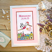 Набір для вишивання хрестиком ТМ "Повітруля" Метрика для дівчинки P1-027