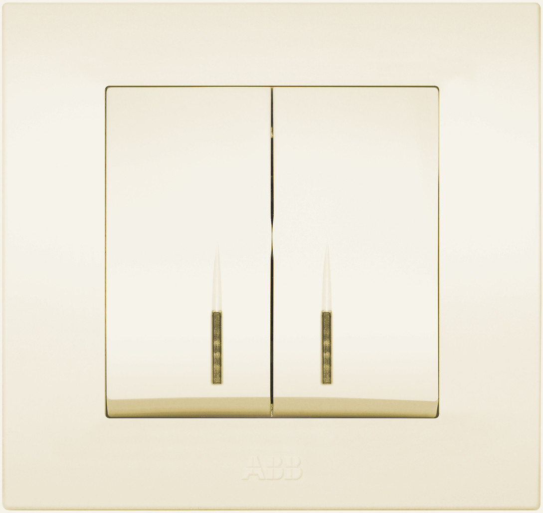 Вимикач 2-кл із підсвіткою бежевий Cosmo ABB