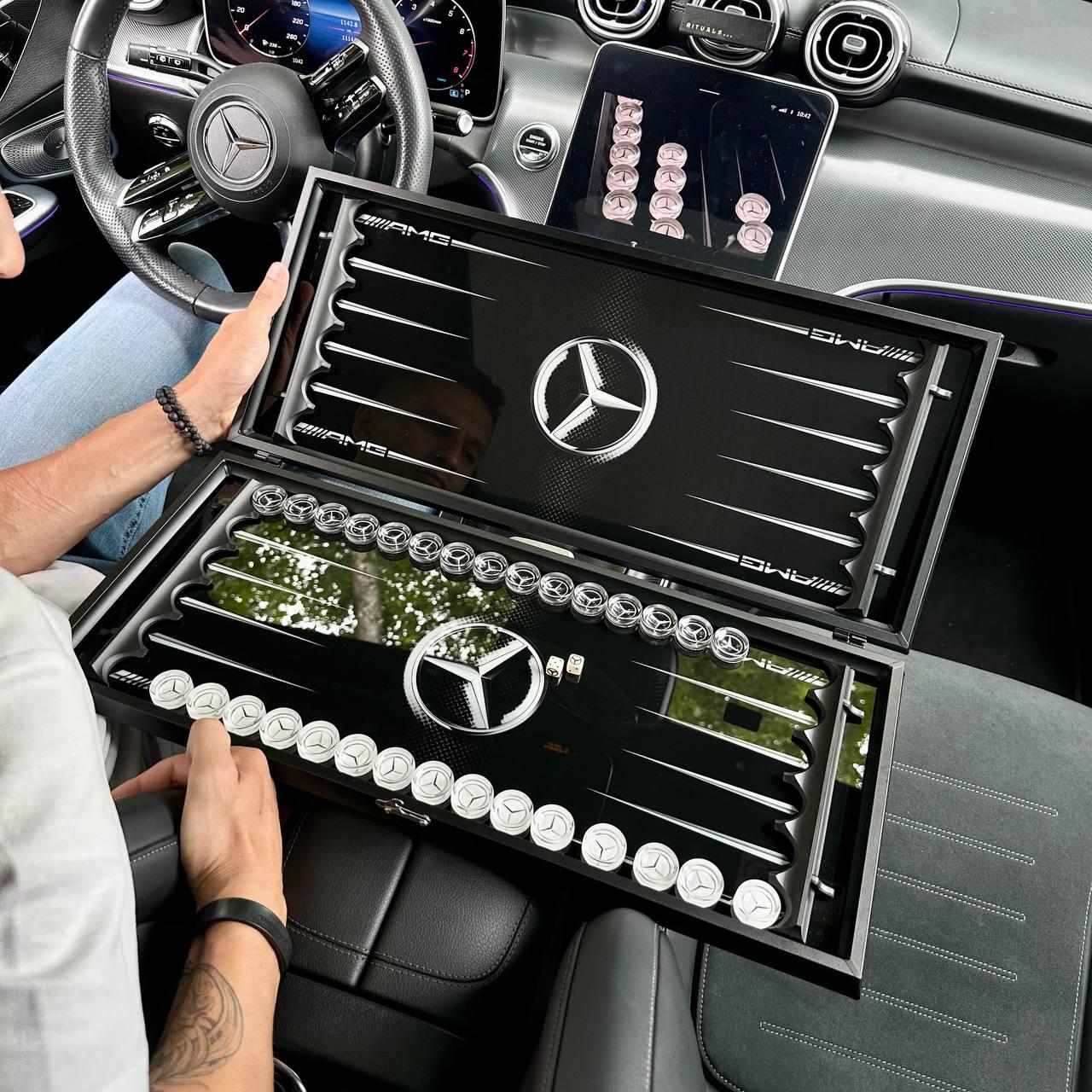 Нарди зі скла, MERCEDES-BENZ, 61×27×5 см, арт. 250086