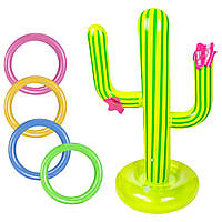 Игра для бассейна надувной Кактус с кольцами Зеленый Хіт продажу!