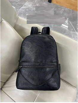 Рюкзак чоловічий чорний міський 40*29 см на блискавці з кишенею зі штучної шкіри Zhenya