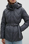 Зимова куртка з поясом Finn Flare FAC11054-202 Down fill сіра S, фото 3