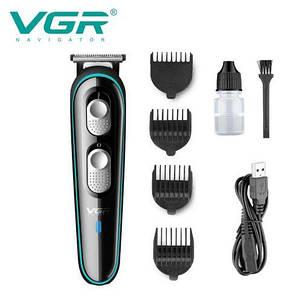 Машинка для стрижки волосся та бороди VGR V-055, Professional, 4 насадки, фото 3