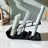 Підставка для пультів на 4 відсіки, пластиковий органайзер для пультів (чорний)