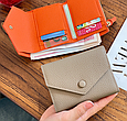 Шкіряний міні гаманець конверт з кнопкою А17-КТ-10303 Бежевий, фото 3