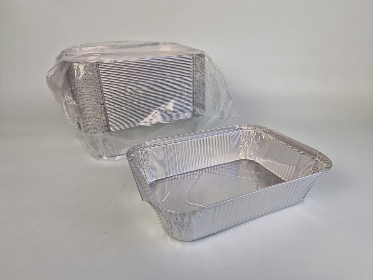 Прямокутний контейнер із харчової алюмінієвої фольги 2000 мл SP88L 50 шт (NEW) (1 пачка), фото 1