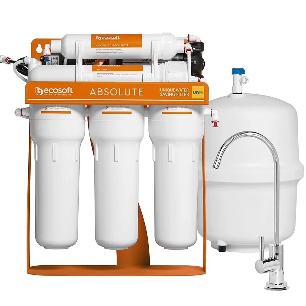 Фільтр зворотного осмосу Ecosoft Absolute New 5-75P з насосом на станині (MO575PSECO)