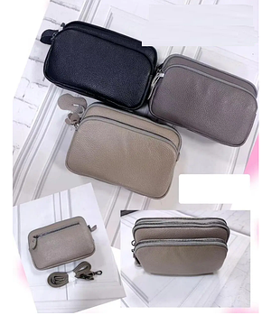 Сумочка жіноча крос-боді 17,5*12,5 см на два відділення зі натуральної шкіри в різних кольорах Zhenya