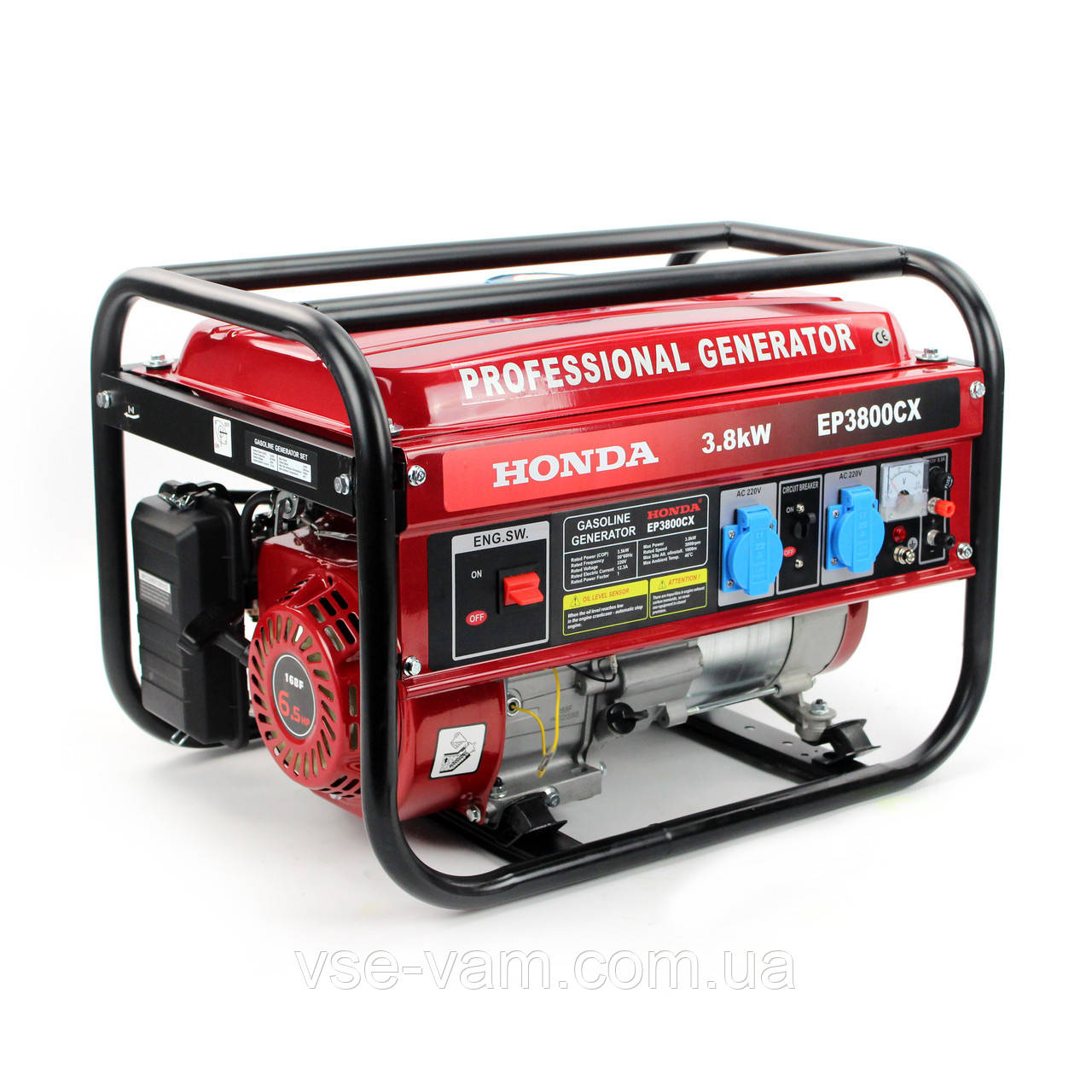 Бензиновий генератор Honda EP3800CX з ручним стартером і мідною обмоткою (3,5/3,8 кВт), фото 1