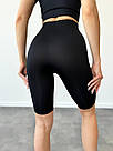 Жіночі шорти-велосипедки еластичні чорні, фото 2