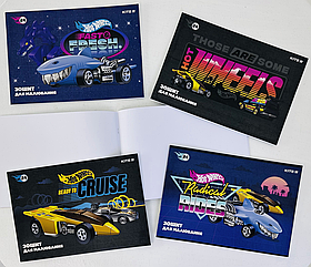 Альбом для малювання А4 Hot Wheels 24 арк. На скобі з мікроперфорацією HW24-242 Kite