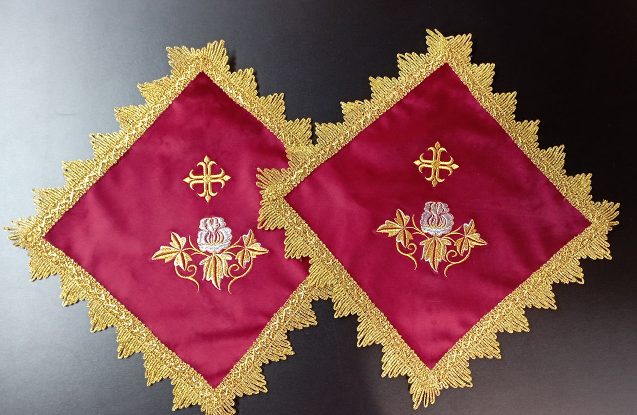 Серветка під хрест для архієрея 25х25см, фото 1