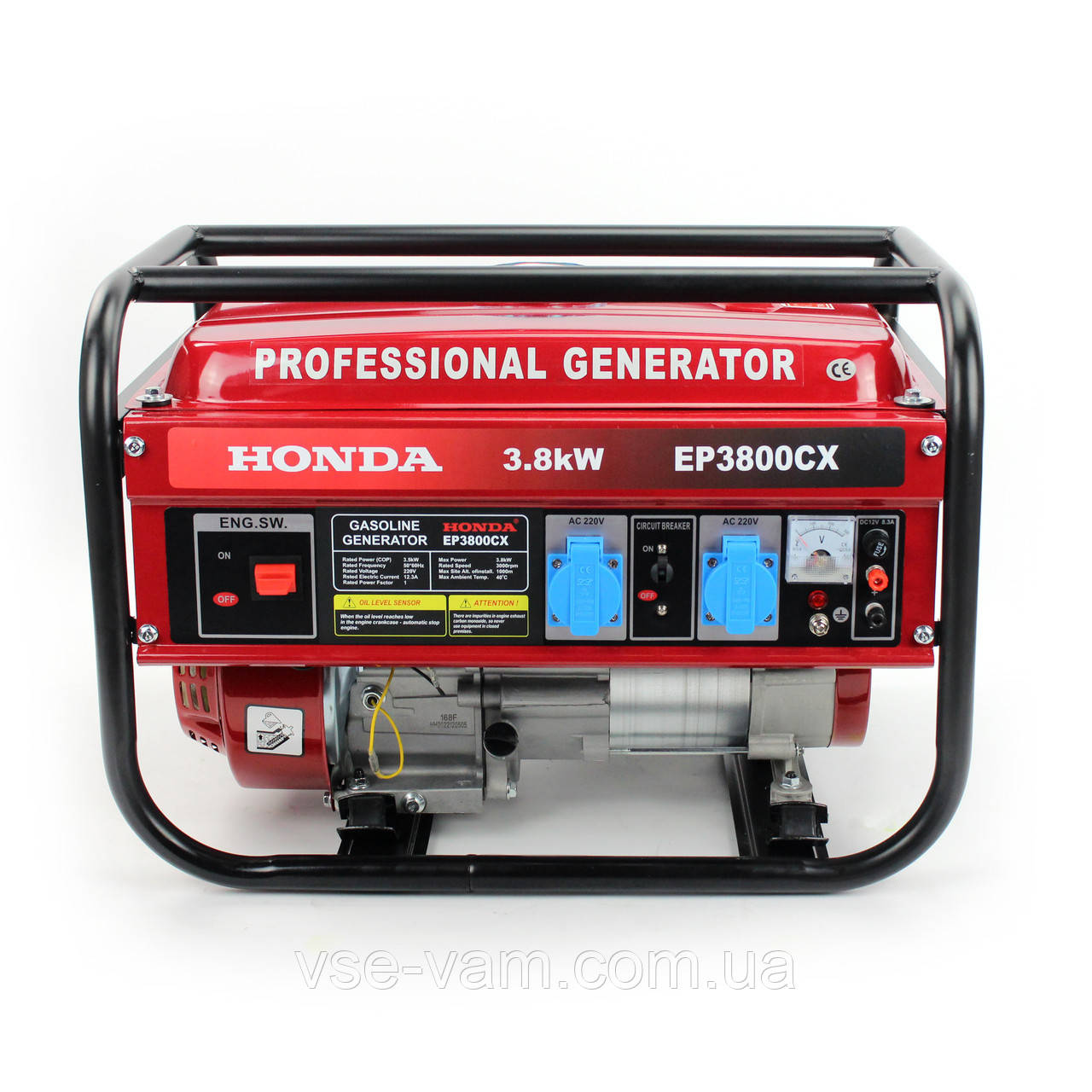 Бензиновий генератор Honda EP3800CX з ручним стартером і мідною обмоткою (3,5/3,8 кВт), фото 1