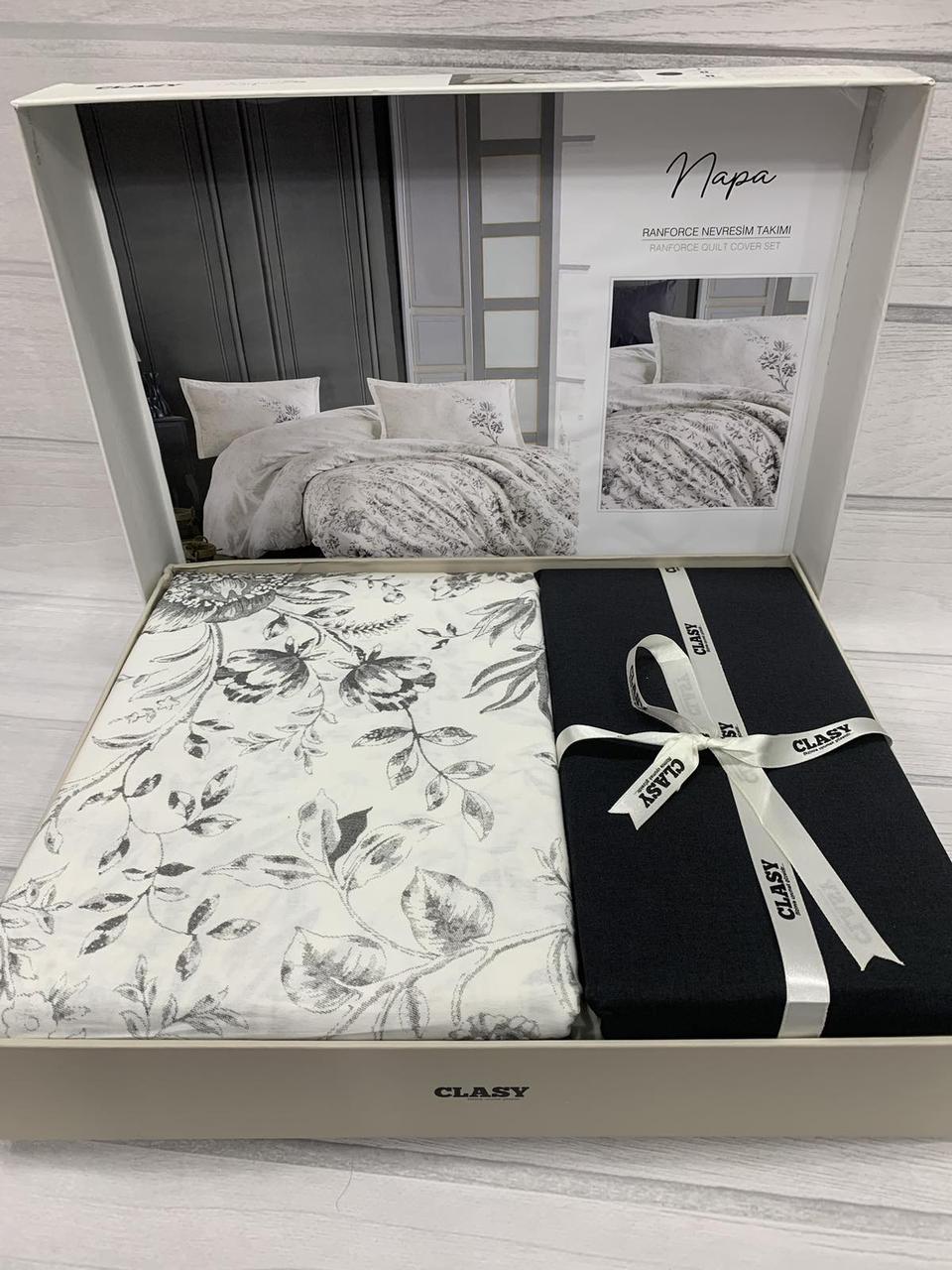 Постільна білизна ранфорс люкс євро розмір 200 на 220 см Clasy Napa, фото 1