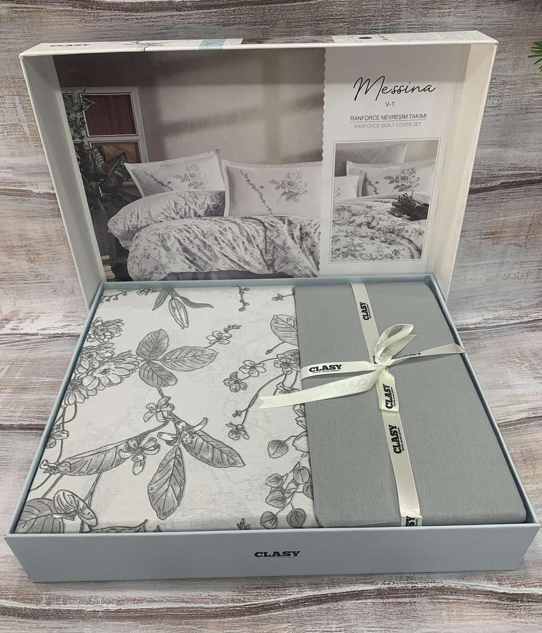 Постільна білизна ранфорс люкс євро розмір 200 на 220 см Clasy Messina, фото 1