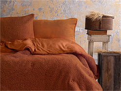 Ковдра покривало плюшеве двостороннє євро розмір 195*215 см з наволочками Apricitas коричневе