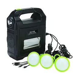 Портативна сонячна автономна система Solar Light DT-9026 (ліхтар, радіо, павербанк, 3 лампочки)