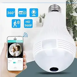 Панорамна стельова камера відеоспостереження лампочка CAMERA SMART IP CAD-B13 H302 2MP кругла