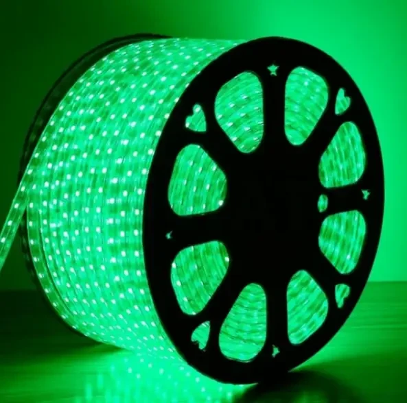 LED 5050 Зелена 100m 220V, Світлодіодна стрічка, Новорічне освітлення