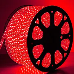 LED 5050 Червона 100m 220V, Світлодіодна стрічка, Новорічне освітлення