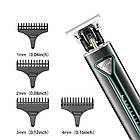 Машинка для стрижки волосся з USB, 4 насадки, VGR-009, Зелений / Акумуляторний тример для бороди / Чоловічий тример, фото 4